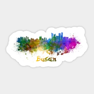 Busan skyline in watercolor Sticker